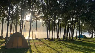 ลานกางเต็นท์อ่างเก็บน้ำแม่ปืม อุทยานแห่งชาติแม่ปืม รูปที่ 1